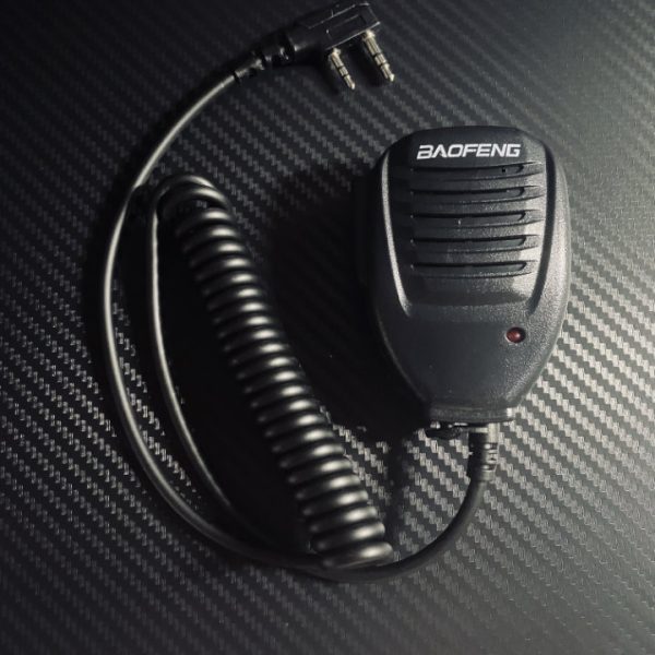 2 pin PTT Radio intercom microphone speaker fits Baofeng UV-5R Radios and Walkie Talkie