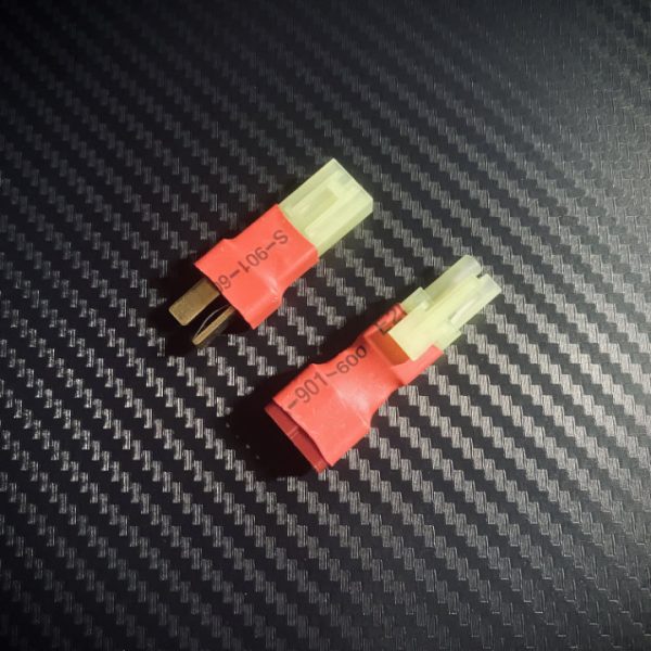 Airsoft Deans to mini Tamiya Connector Male And Female (Red Connectors)