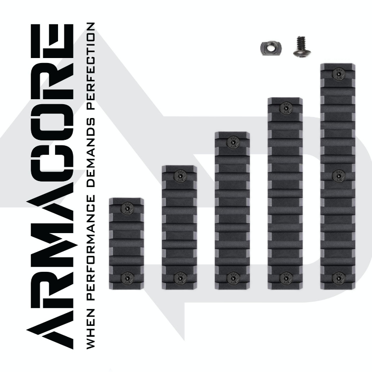 ARMACORE MLOK Aluminium 20mm Rail in 5/7/9/11/13 Slots Picatinny RIS RAS Rail with fixings