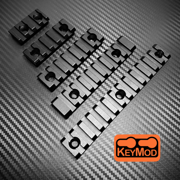 KEYMOD Aluminium 20mm Rail in 4/5/7/9/13 Slots with fixings Picatinny RIS RAS Rail