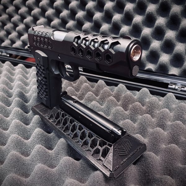 1911 Variant Pistol display stand with integrated Magazine holder light weight and durable