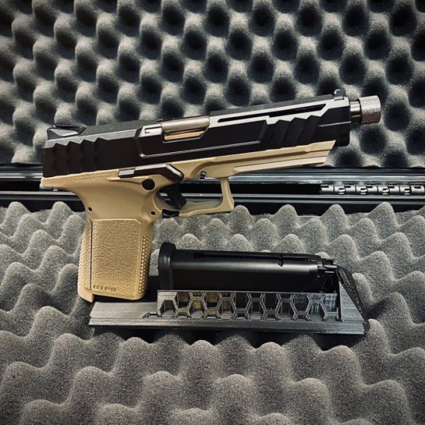 G&G GTP9 Variant Pistol display stand with integrated Magazine holder light weight and durable