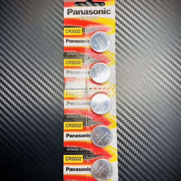 Panasonic Cr2032 Lithium Coin Cell 2032 3v Battery Pack of 5 Airsoft Car Fobs Toys Etc