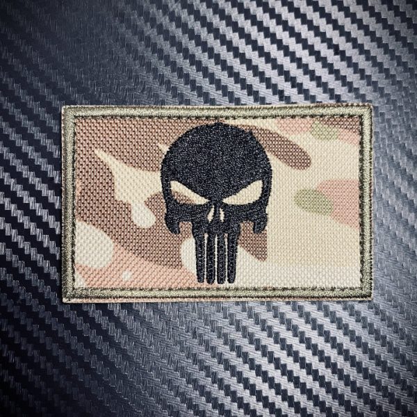 Skull Punisher MCP Multi-cam Airsoft Morale Patch Hook & Loop backing