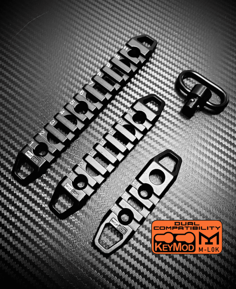 Dual Fit MLOK & KEYMOD MGP-CQB Heavy Duty Aluminium 20mm Rail in 3/7/11/ Slots integrated sling point RIS RAS Rail with fixings