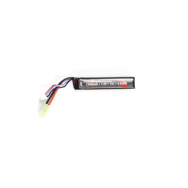 ASG STOCK TUBE BATTERY LIPO 7.4V 1300MAH 15C