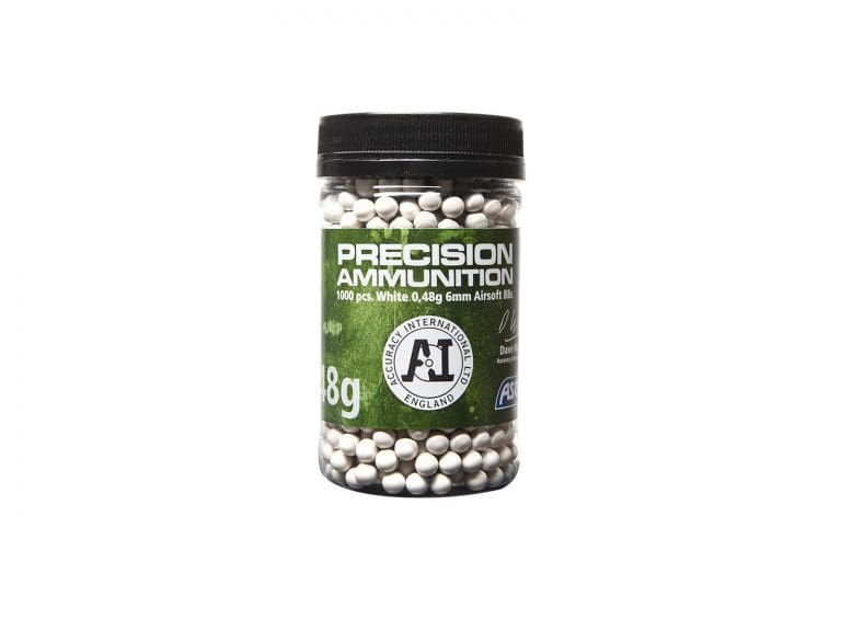 0.48 ASG ACCURACY INTERNATIONAL BB  - 1000 PCS. IN BOTTLE, WHITE