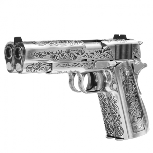 WE 1911 Mehico Double Barrel Gas BB Pistol Full Metal Drug Lord