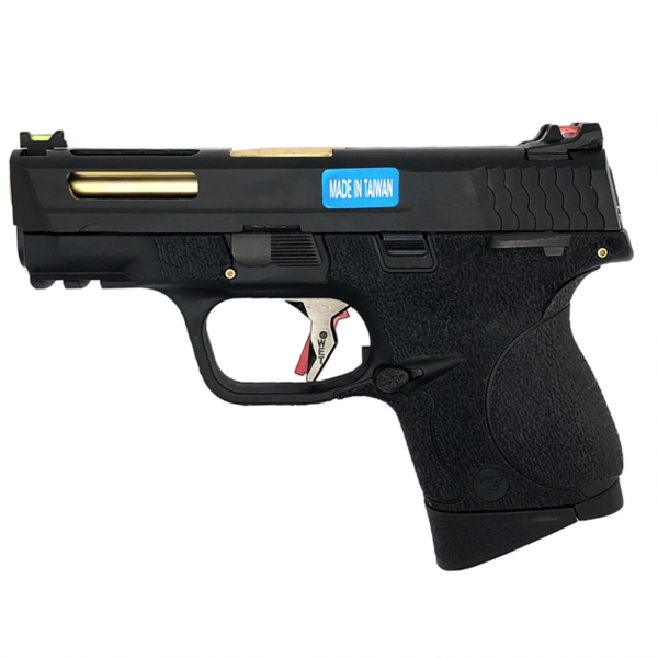 WE Custom Big Bird Black (Black Slide and Gold Barrel – Cut Slide – Compact)i