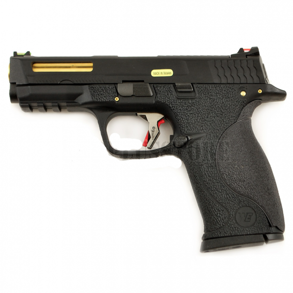 WE Custom Big Bird Black (Black Slide and Gold Barrel – Cut Slide)