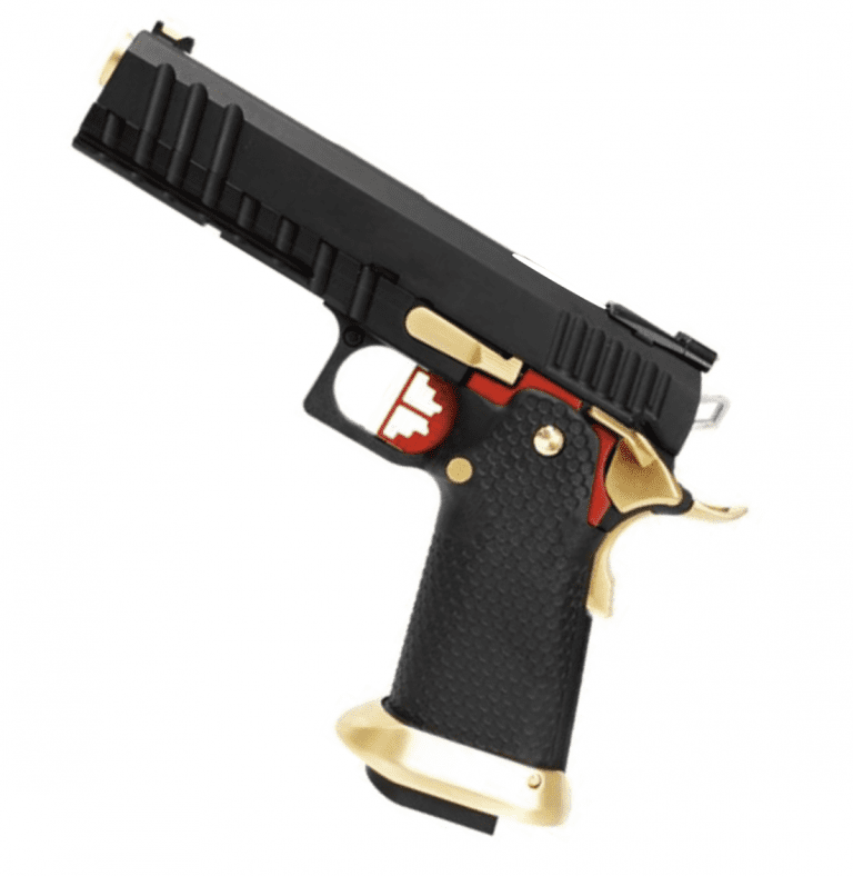 Armorer Works Custom Hi-Capa GBBP Black Slide – Gold Barrel Fully Auto AW-HX2032