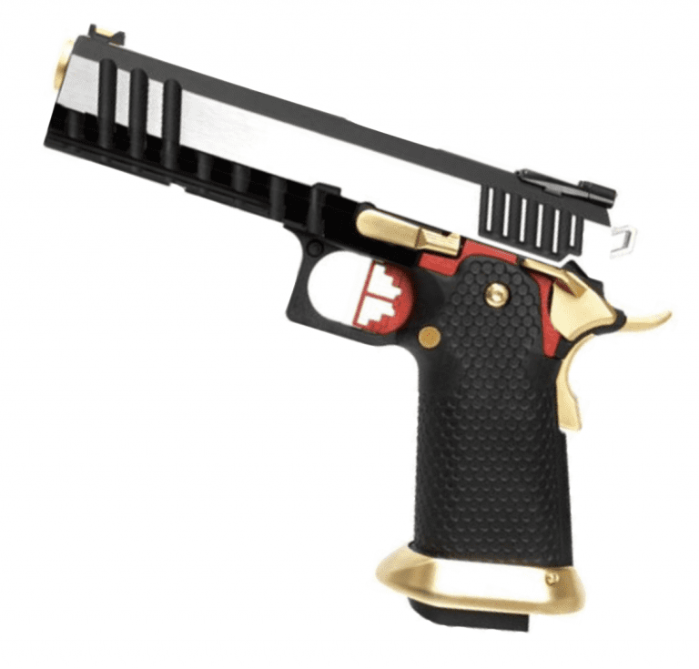 Armorer Works Custom Hi-Cappa GBBP Silver Slide Gold Barrel Fully Auto AW-HX2031