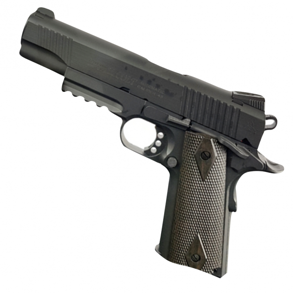 Cybergun Colt 1911 Rail C02 Blowback Pistol Stainless Black