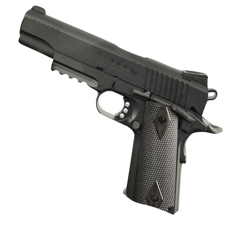 Cybergun Colt 1911 Rail C02 Blowback Pistol Stainless Black
