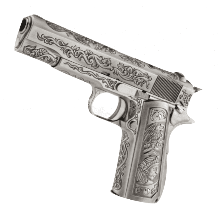 WE 1911 Engraved Silver Mehico Druglord GBB Pistol