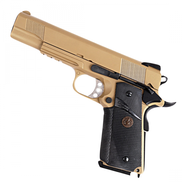 WE 1911 MEU TAN Full Metal Gas Blowback Pistol Rail Version