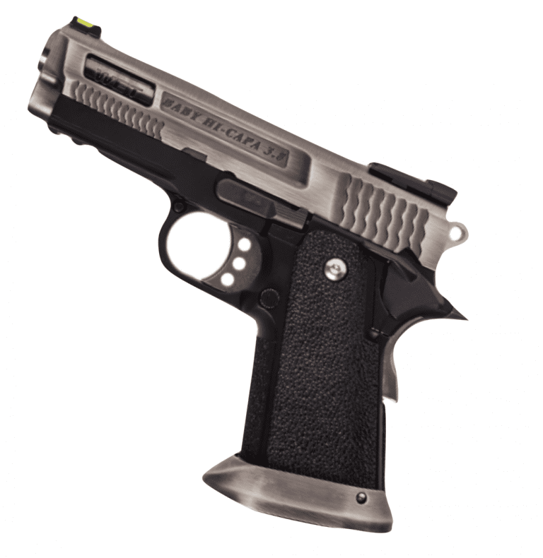 WE HI-CAPA 3.8 Brontosaurus GBB Pistol Silver Silde