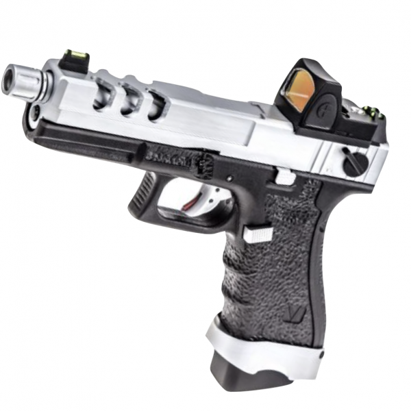 VORSK EU18 BLACK WITH VENTED CHROME SLIDE AND RED DOT SCOPE