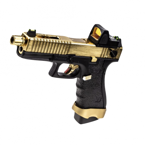 VORSK EU18 BLACK WITH VENTED GOLD SLIDE AND RED DOT SCOPE AVAILABLE IN OTHER COLOURS