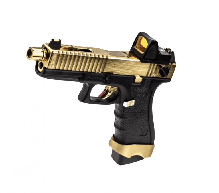 VORSK EU18 BLACK WITH VENTED GOLD SLIDE AND RED DOT SCOPE AVAILABLE IN OTHER COLOURS