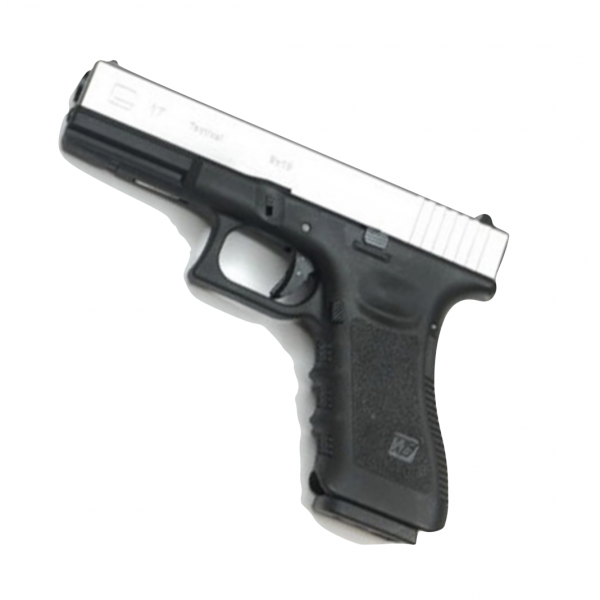 WE 17 SEMI AUTO GBB AIRSOFT PISTOL SILVER SLIDE