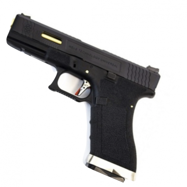 WE Eforce 17 Gold Barrel Custom GBB Airsoft Pistol Black