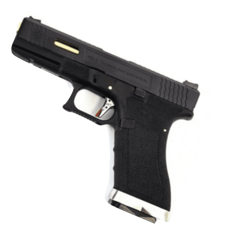 WE Eforce 17 Gold Barrel Custom GBB Airsoft Pistol Black