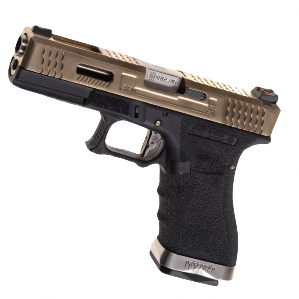 WE EForce EU18 GBB Pistol Black With Gold Slide