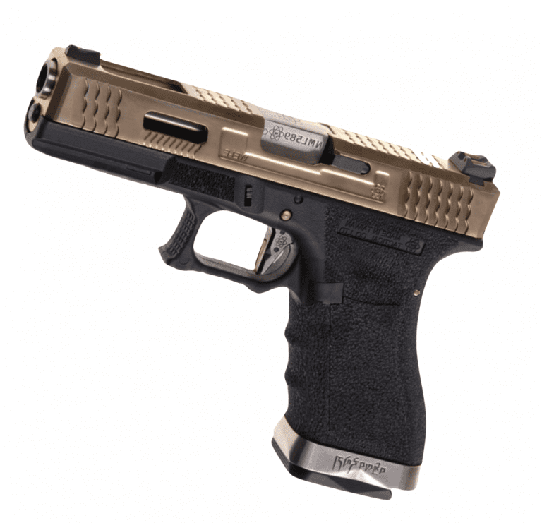 WE EForce EU18 GBB Pistol Black With Gold Slide