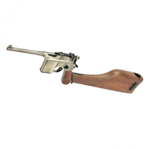 WE 712 Gas Pistol with Stock & Case in 1 Silver WE-712 AVAILABLE IN OTHER COLOURS