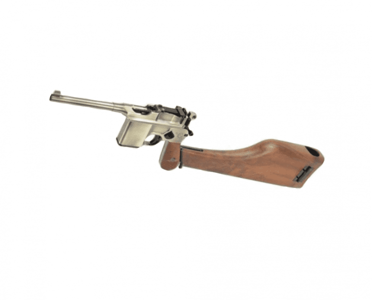 WE 712 Gas Pistol with Stock & Case in 1 Silver WE-712 AVAILABLE IN OTHER COLOURS