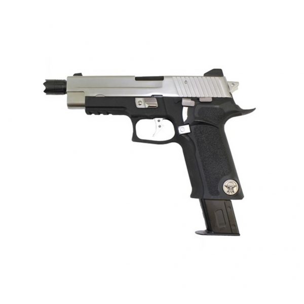 WE F226 P VIRUS BLACK/SILVER PISTOL WITH CASE