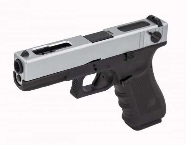 RAVEN EU8 BLACK & SILVER SEMI/FULL AUTO GBB AIRSOFT PISTOL