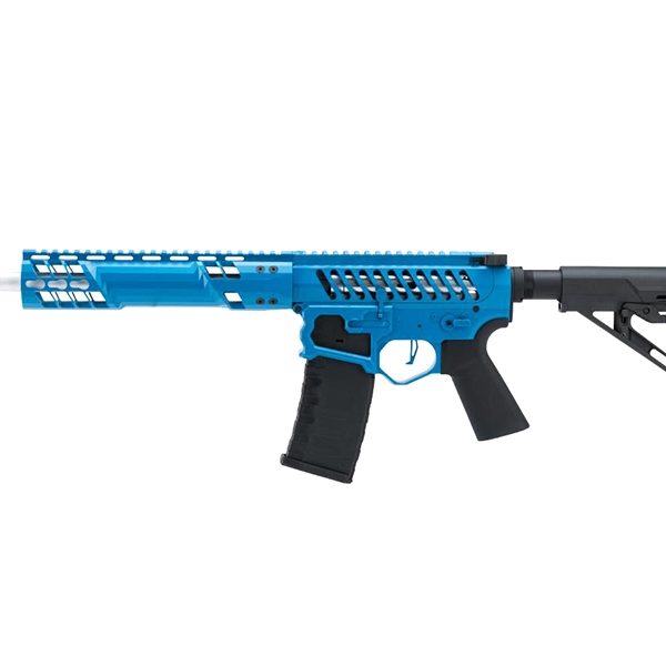 EMG F1 Firearms SBR AEG Rifle With RS-3 Stock (Silver Edge Gearbox/eSE Electronic Trigger – Blue – eSBR-BLS-3)
