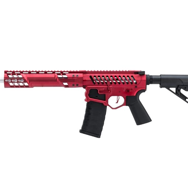 EMG F1 Firearms SBR AEG Rifle with RS-3 Stock (Silver Edge Gearbox/eSE Electronic Trigger – Red – eSBR-RR-3)