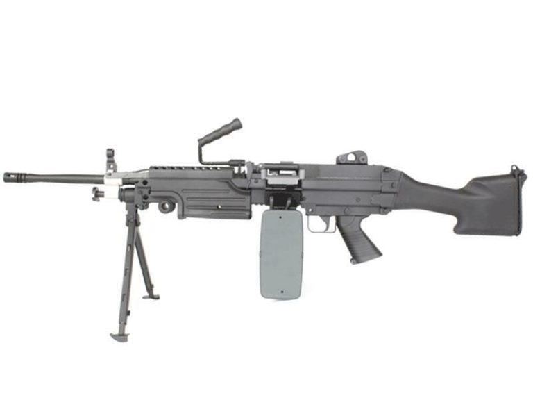 A&K M249 MK2 SUPPORT RIFLE WITH SOUND CONTROL DRUM MAG HARD STOCK