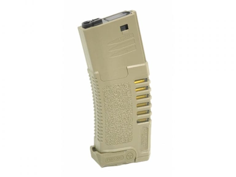Ares Amoeba 140 Round M4-P Magazine Polymer with metal internals TAN AM4-140-10-BK