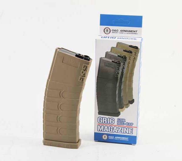 G&G M4 120 ROUND MIDCAP MAGAZINE AIRSOFT AEG TAN