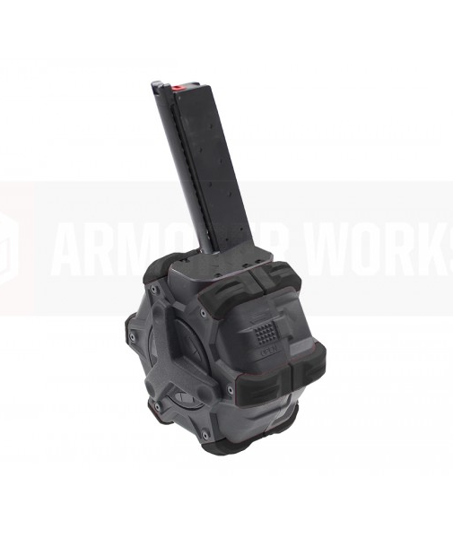 Armorer Works NB Series Adaptive Drum Magazine 350 RND Gas For 1911 Black