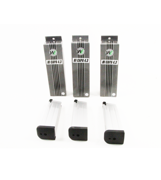 WE 4.3 Silver 28 Rounds High Capa Magazines Pack Of 3