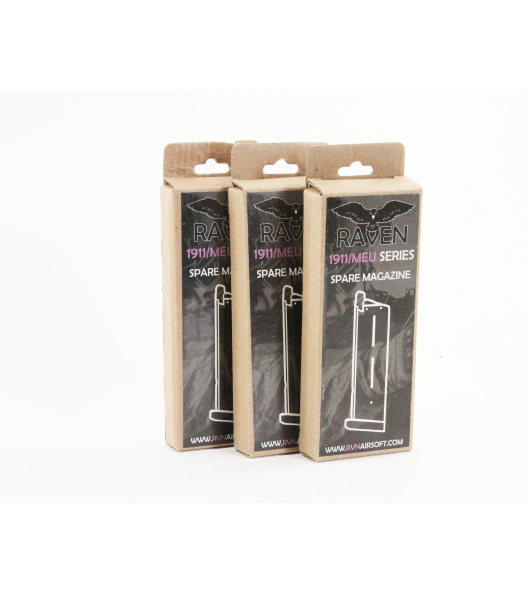 RAVEN MEU 1911 25RND GREEN GAS MAGAZINE UNIT ( 3 Pack )