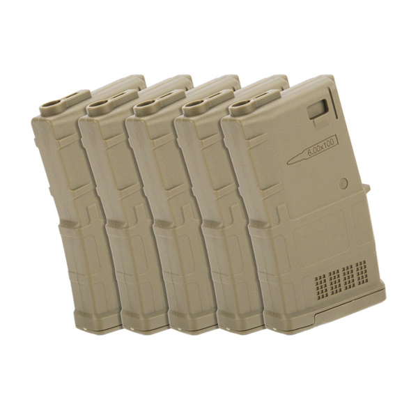 Ares 308 PMAG AEG Magazine 308 RAPAX SERIES (5pcs Box Set 130 Rounds TAN MAG-B-025-DE)
