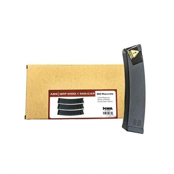 KWA QRF MOD1 Series Low-Cap Magazine (3 Pack – 80 Rounds Each – Black – 197-09041)