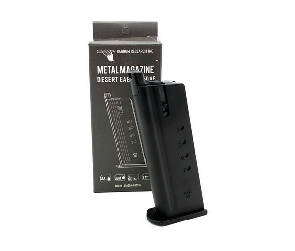 MAGNUM RESEARCH INC. DESERT EAGLE 50AE GAS MAGAZINE (90510 LICENSED BY CYBERGUN MADE BY WE) BLACK 28 ROUNDS
