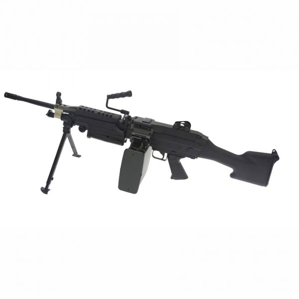 A&K M249 MK2 SUPPORT RIFLE WITH SOUND CONTROL DRUM MAG HARD STOCK