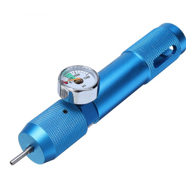 CO2 Cartridge Refill Gas Charger Adapter With Pressure Gauge Display for Moscart Shotshell