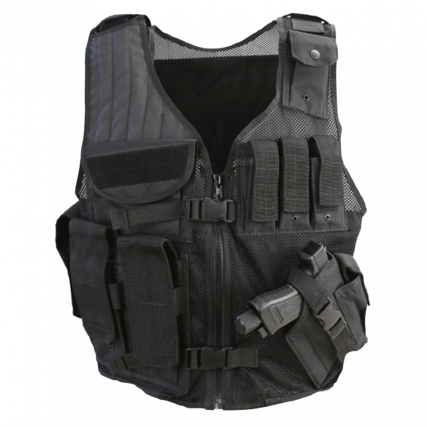Cross Draw Tactical Vest - Black