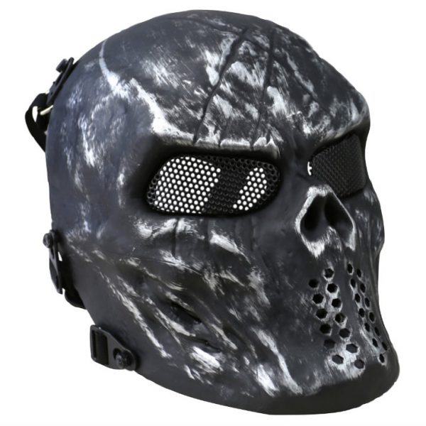 Skull Mesh Mask - Gun Metal Grey