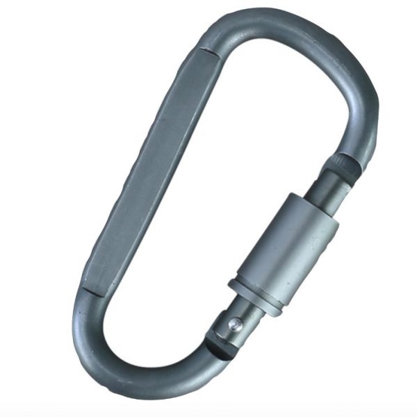 Gunmetal Grey Locking Carabiners - 8mm (Pair)