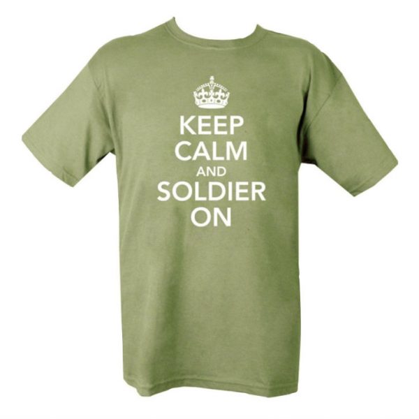 Keep Calm & Soldier On T-shirt - Olive Green